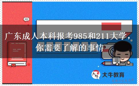 廣東成人本科報(bào)考985和211大學(xué)，你需要了解的事情