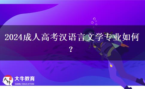 2024成人高考漢語言文學(xué)專業(yè)如何？