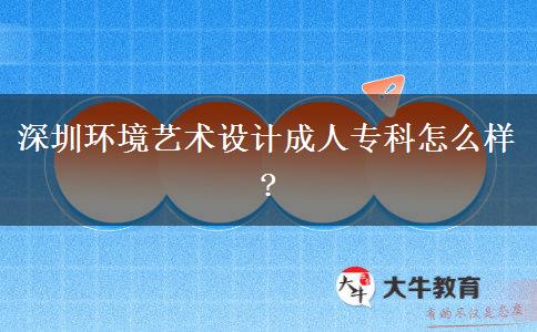 深圳環(huán)境藝術(shù)設(shè)計(jì)成人?？圃趺礃?