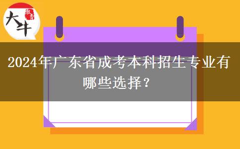 2024年廣東省成考本科招生專業(yè)有哪些選擇？