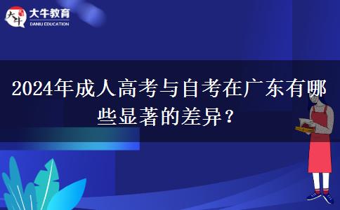 2024年成人高考與自考在廣東有哪些顯著的差異？