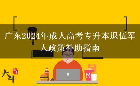廣東2024年成人高考專升本退伍軍人政策補(bǔ)助指南 廣東2024年成人高考專升本退伍軍人政策補(bǔ)助指南