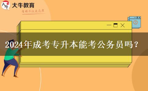 2024年成考專升本能考公務員嗎？