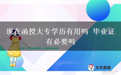 現(xiàn)在函授大專學歷有用嗎 畢業(yè)證有必要嗎