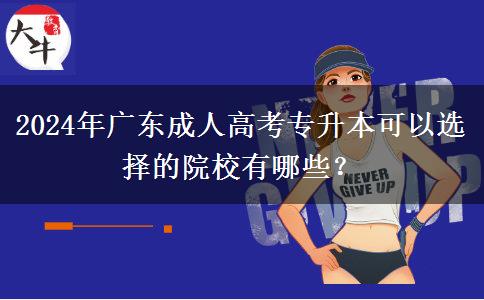 2024年廣東成人高考專升本可以選擇的院校有哪些？