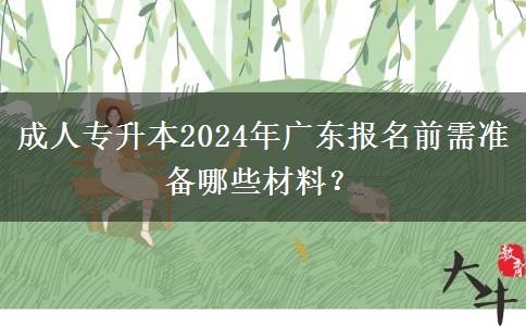 成人專升本2024年廣東報(bào)名前需準(zhǔn)備哪些材料？