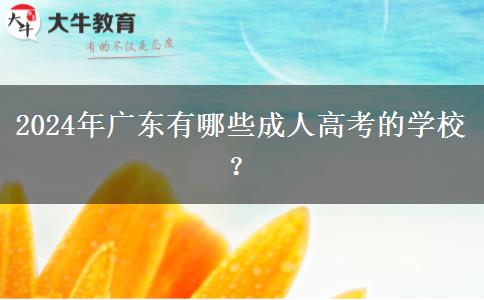 2024年廣東有哪些成人高考的學(xué)校？