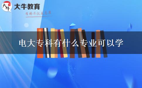 電大專科有什么專業(yè)可以學(xué)