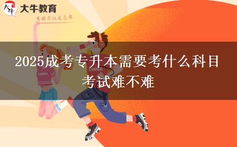 2025成考專(zhuān)升本需要考什么科目 考試難不難