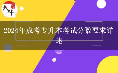 2024年成考專升本考試分?jǐn)?shù)要求詳述 2024年成考專升本考試分?jǐn)?shù)要求詳述