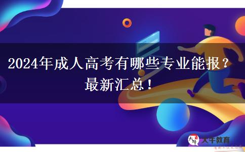 2024年成人高考有哪些專業(yè)能報？最新匯總！