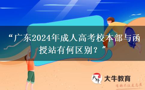 “廣東2024年成人高考校本部與函授站有何區(qū)別？