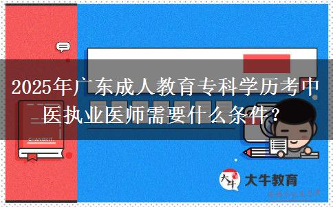 2025年廣東成人教育專科學歷考中醫(yī)執(zhí)業(yè)醫(yī)師需要什么條件？