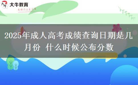 2025年成人高考成績查詢?nèi)掌谑菐自路?什么時(shí)候公布分?jǐn)?shù)