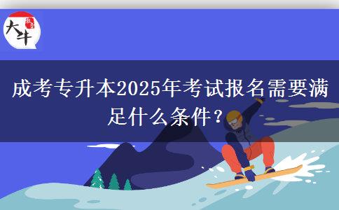 成考專升本2025年考試報(bào)名需要滿足什么條件？