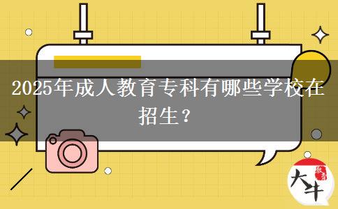 2025年成人教育?？朴心男W(xué)校在招生？