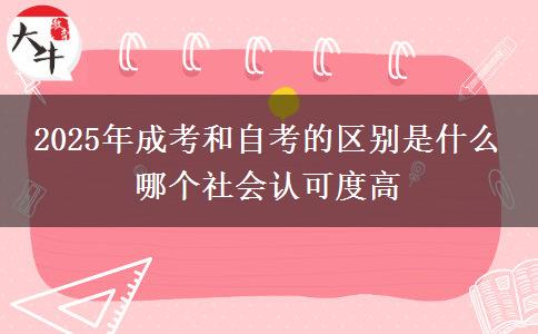 2025年成考和自考的區(qū)別是什么 哪個(gè)社會(huì)認(rèn)可度高