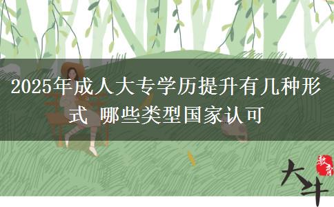 2025年成人大專學(xué)歷提升有幾種形式 哪些類型國家認可