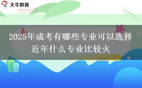 2025年成考有哪些專業(yè)可以選擇 近年什么專業(yè)比較火
