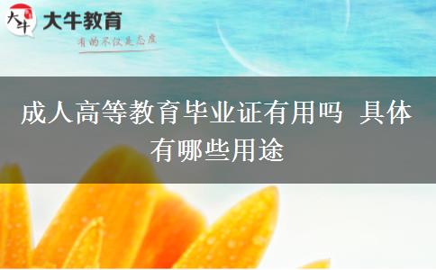 成人高等教育畢業(yè)證有用嗎 具體有哪些用途