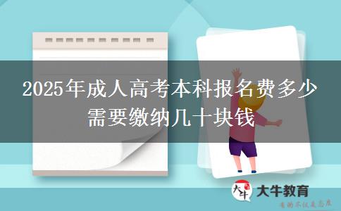2025年成人高考本科報名費多少 需要繳納幾十塊錢
