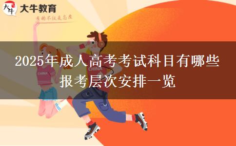 2025年成人高考考試科目有哪些 報考層次安排一覽