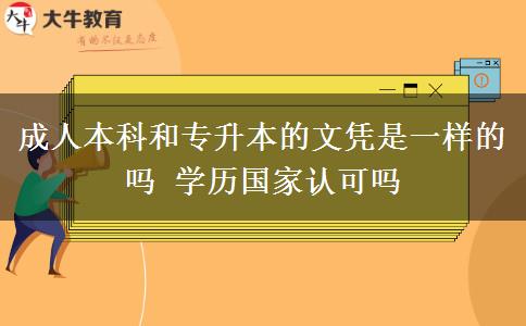 成人本科和專升本的文憑是一樣的嗎 學(xué)歷國家認(rèn)可嗎