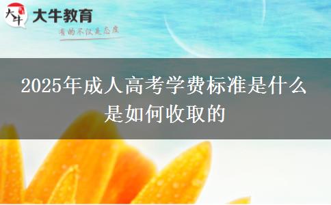 2025年成人高考學費標準是什么 是如何收取的