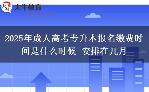 2025年成人高考專升本報名繳費時間是什么時候 安排在幾月