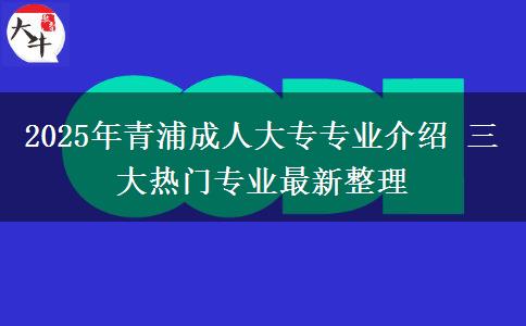 2025年青浦成人大專專業(yè)介紹 三大熱門專業(yè)最新整理 2025年青浦成人大專專業(yè)介紹 三大熱門專業(yè)最新整理