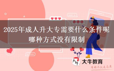 2025年成人升大專需要什么條件呢 哪種方式?jīng)]有限制