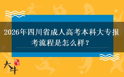 2026年四川省成人高考本科大專報考流程是怎么樣