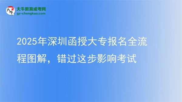 2025年深圳函授大專報名全流程圖解，錯過這步影響考試圖片