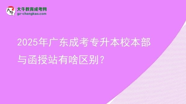 2025年廣東成考專升本校本部與函授站有啥區(qū)別？圖片