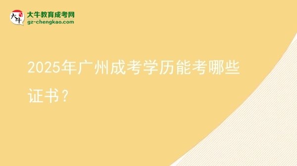 2025年廣州成考學(xué)歷能考哪些證書？圖片