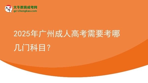 2025年廣州成人高考需要考哪幾門科目?圖片