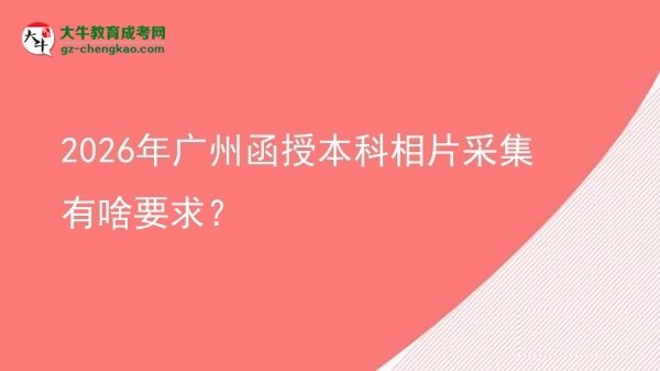 【圖文】2026年廣州函授本科相片采集有啥要求？