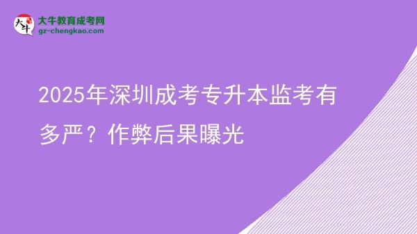 2025年深圳成考專升本監(jiān)考有多嚴(yán)？作弊后果曝光圖片