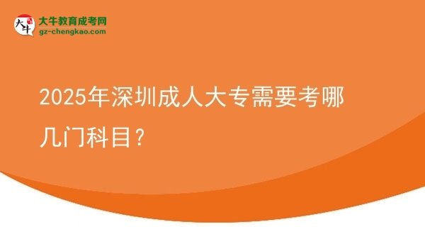 2025年深圳成人大專需要考哪幾門科目？圖片