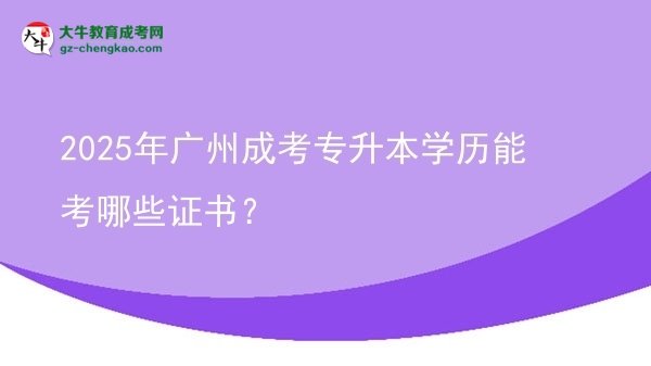 2025年廣州成考專升本學(xué)歷能考哪些證書？圖片
